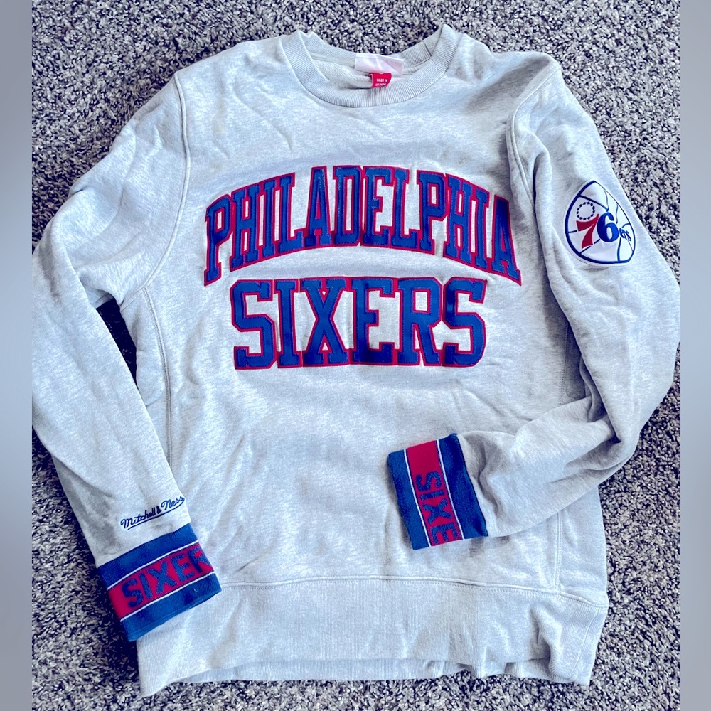 Philadelphia 76ers Mitchell & Ness Crew Neck Sweatshirt
